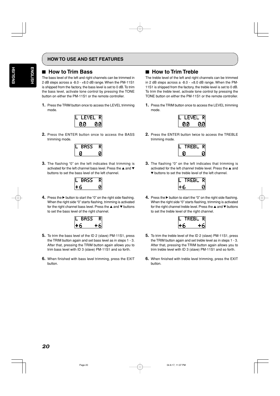 77 how to trim bass, 77 how to trim treble | Marantz PM-11S1 User Manual | Page 24 / 29