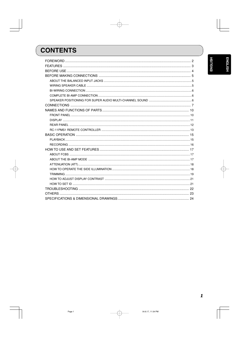 Marantz PM-11S1 User Manual | Page 5 / 29