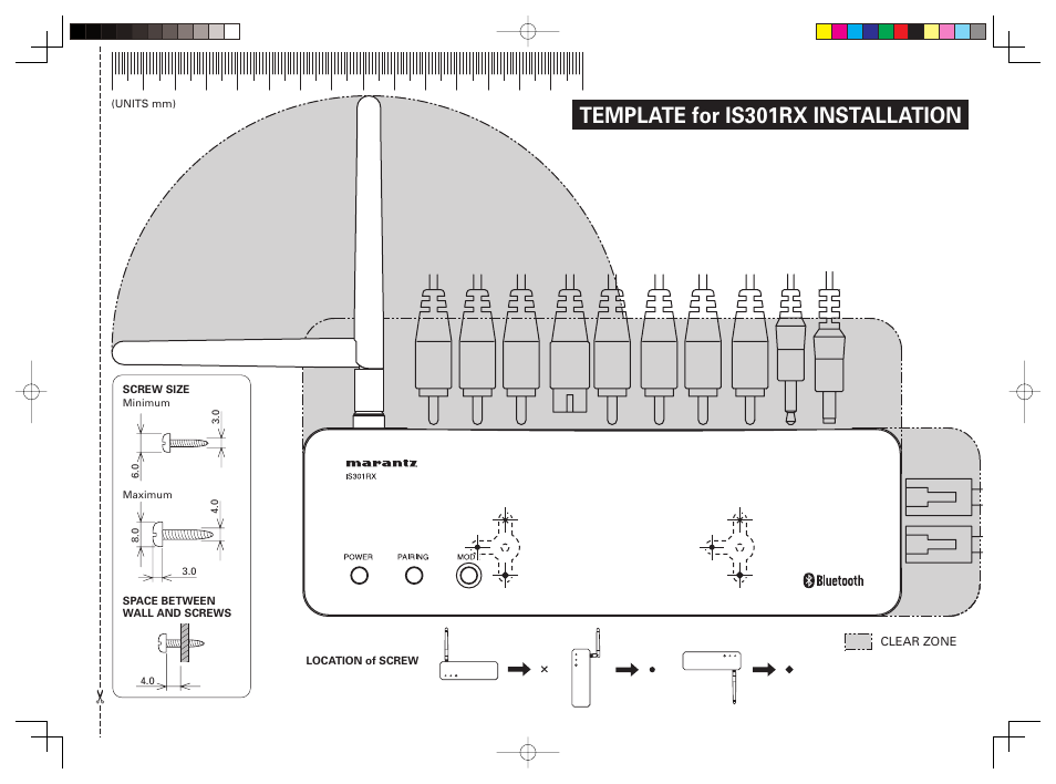 Template for is301rx installation | Marantz IS301 User Manual | Page 25 / 26
