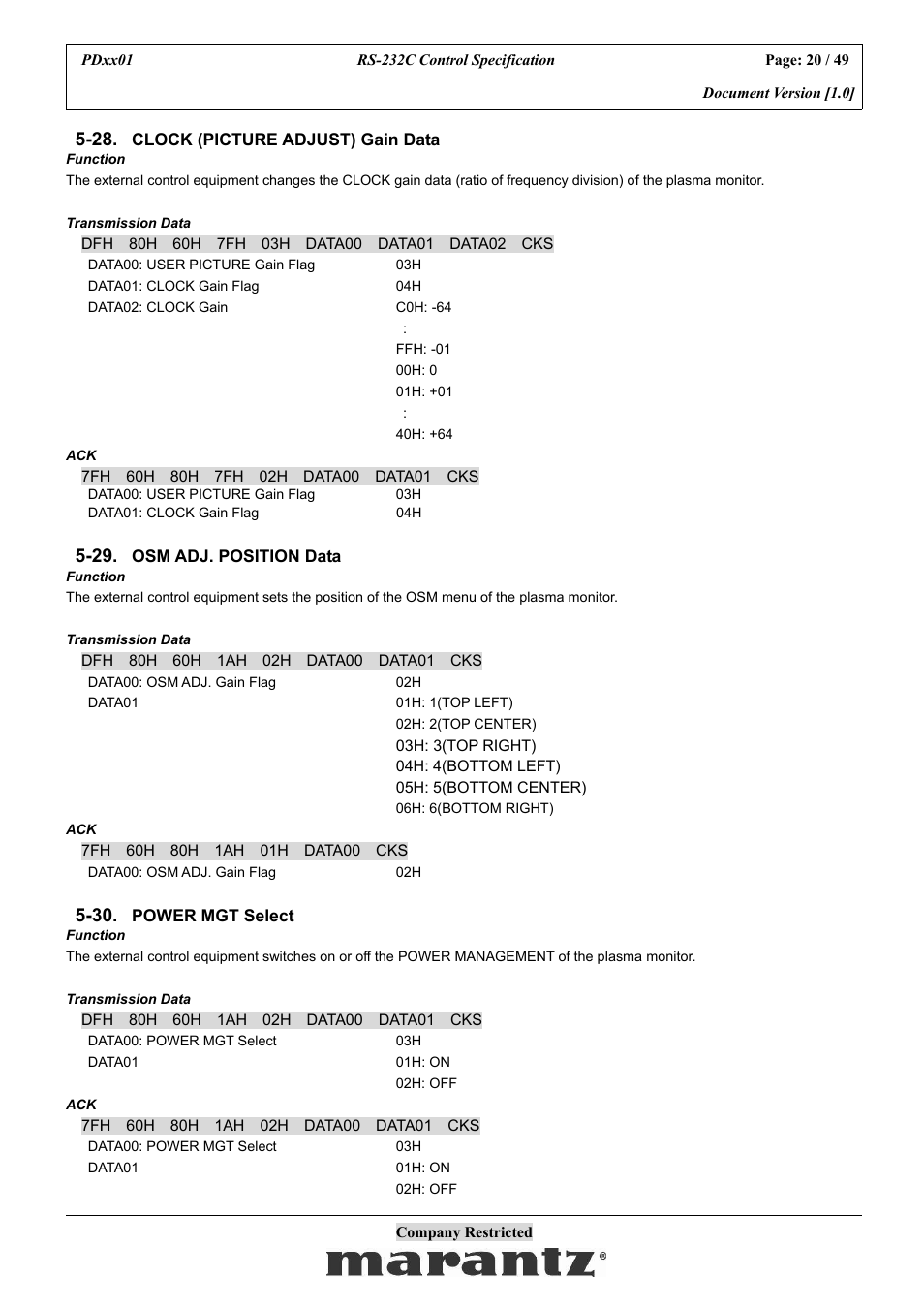 Marantz PDxx01 User Manual | Page 20 / 49