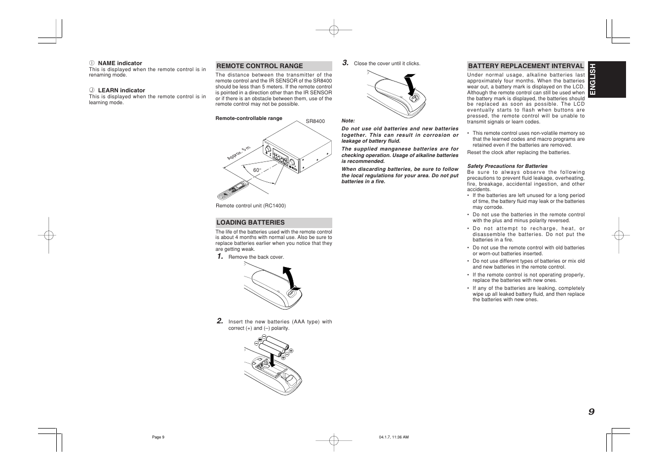 Marantz SR8400 User Manual | Page 12 / 52