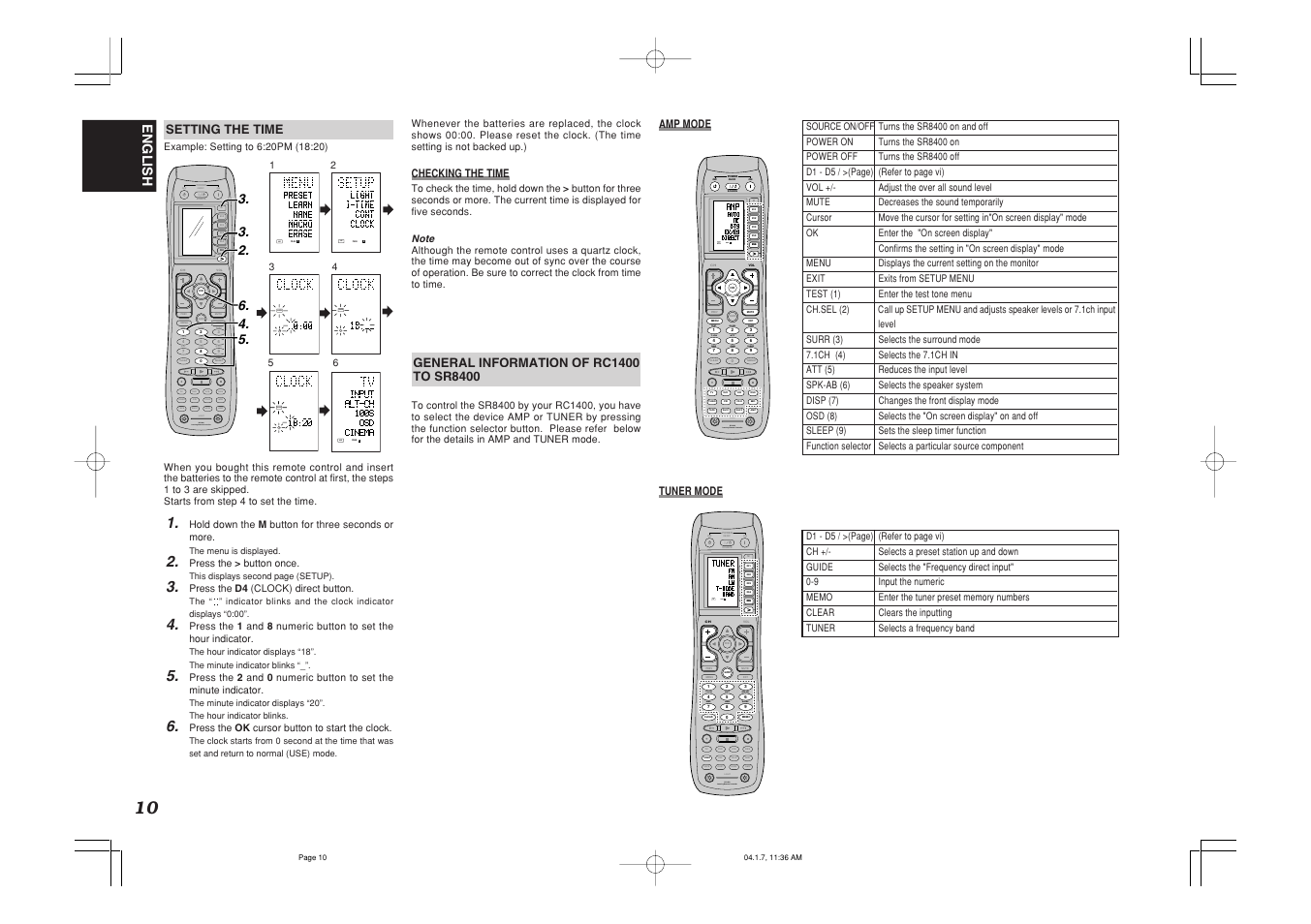 Exit mute use page 1 2 3 4, Ok use page, Use page | Learn | Marantz SR8400 User Manual | Page 13 / 52