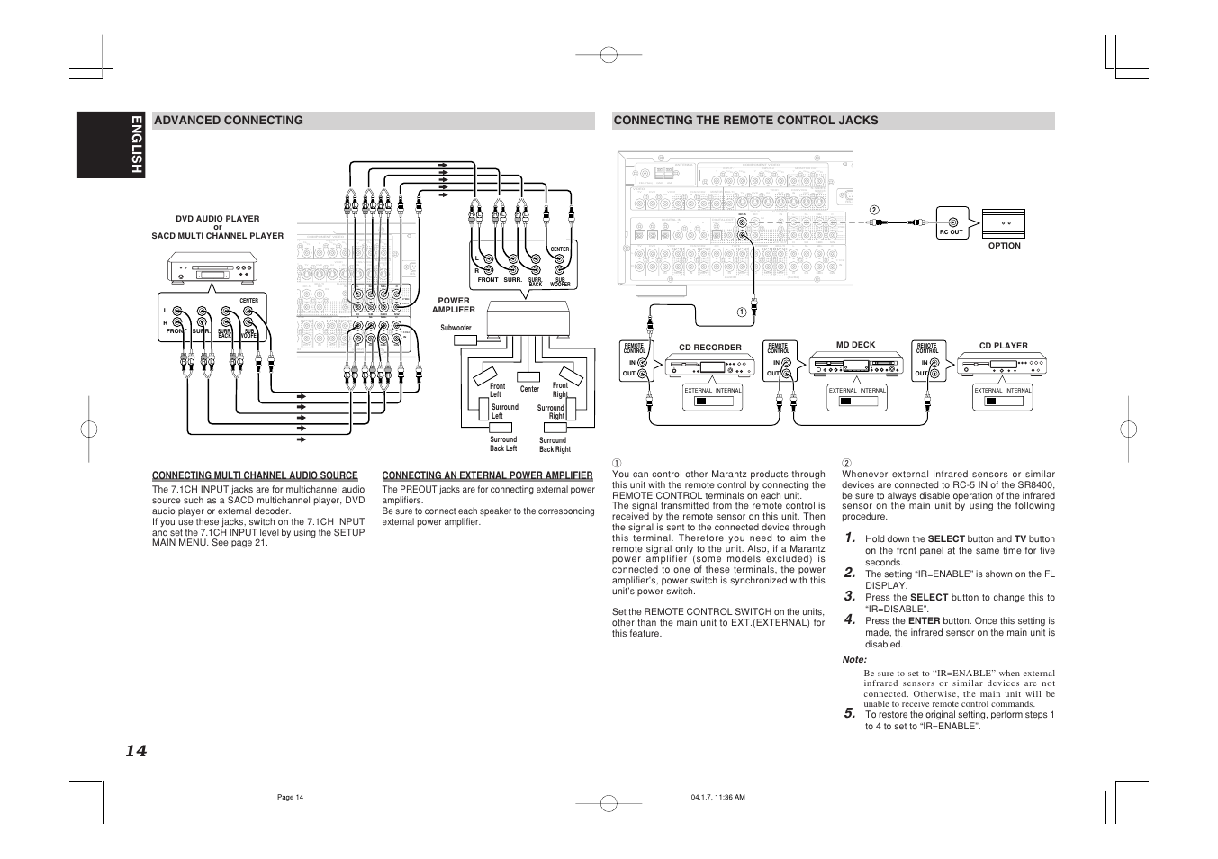 Marantz SR8400 User Manual | Page 17 / 52