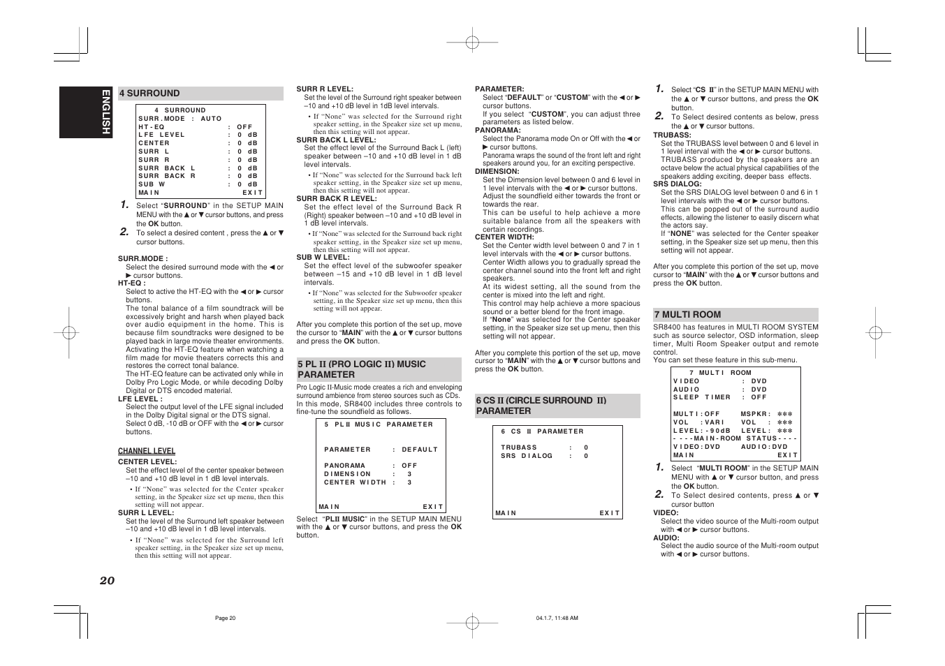 Marantz SR8400 User Manual | Page 23 / 52