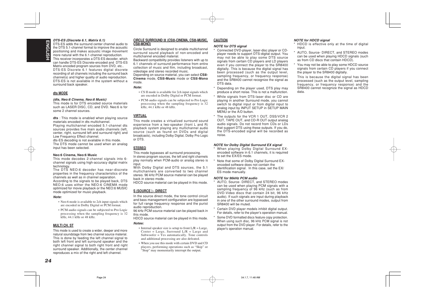 Marantz SR8400 User Manual | Page 27 / 52