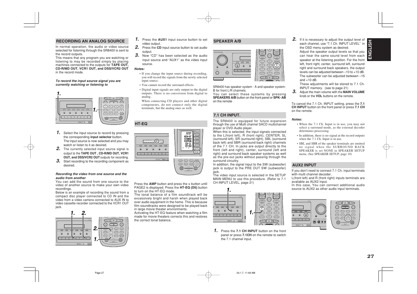 Marantz SR8400 User Manual | Page 30 / 52