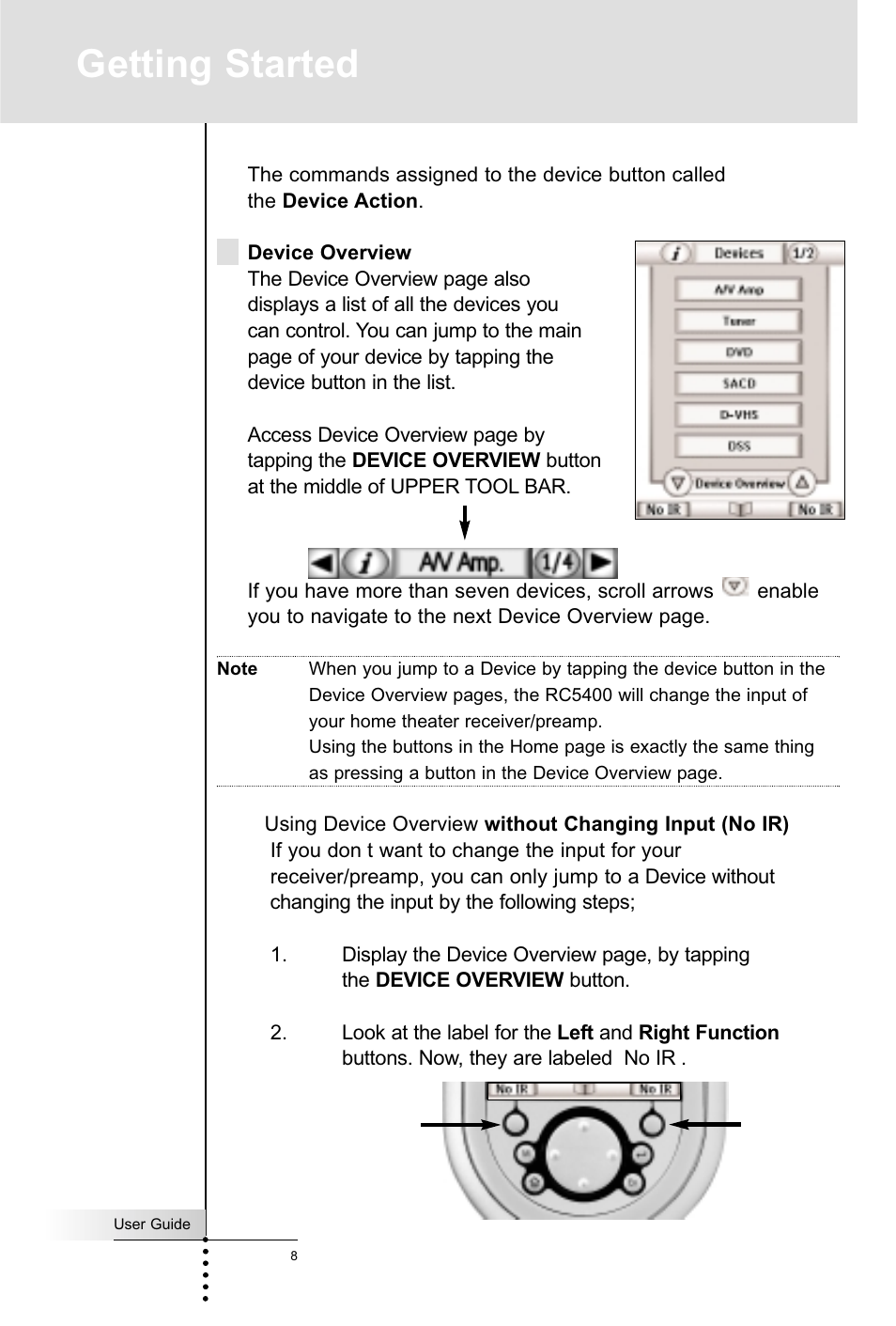 Getting started | Marantz RC5400 User Manual | Page 12 / 68