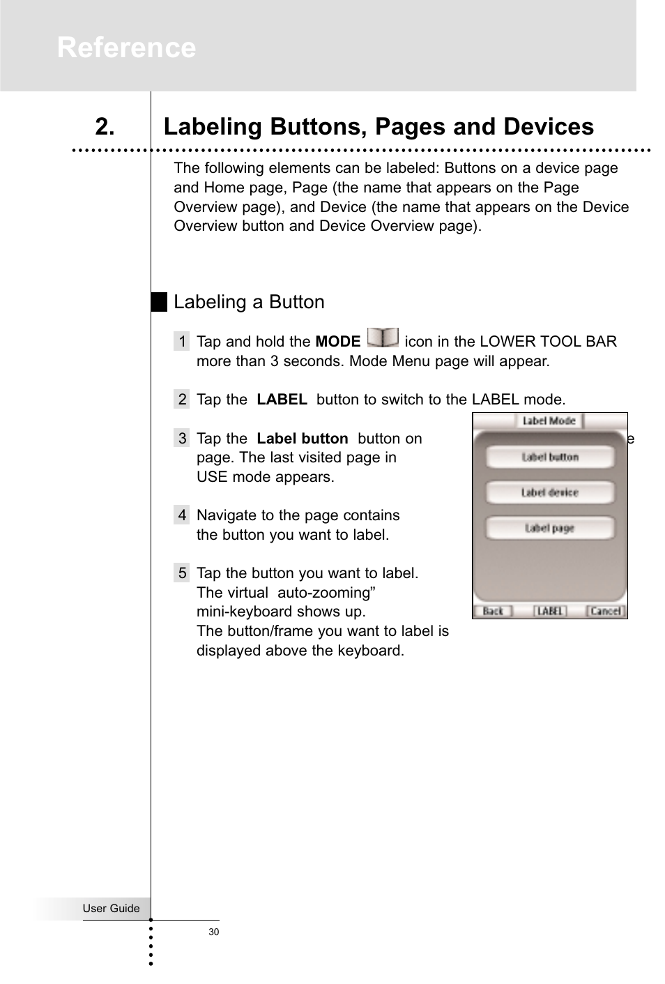 Reference, Labeling buttons, pages and devices, Labeling a button | Marantz RC5400 User Manual | Page 34 / 68