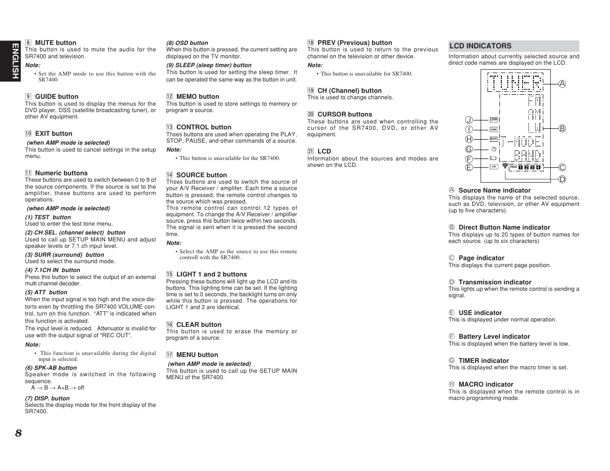 Marantz SR7400 User Manual | Page 11 / 52