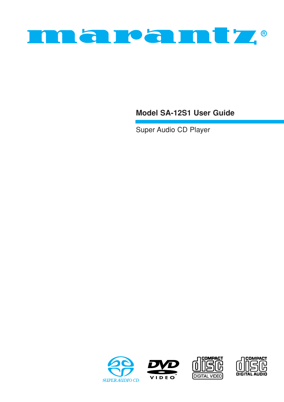 Marantz SA-12S1 User Manual | 40 pages