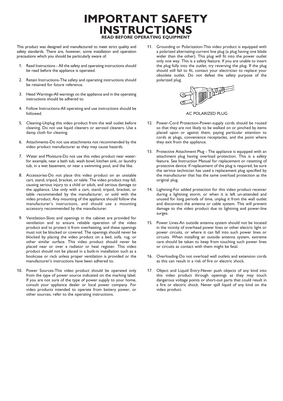 Important safety instructions | Marantz SA-12S1 User Manual | Page 3 / 40