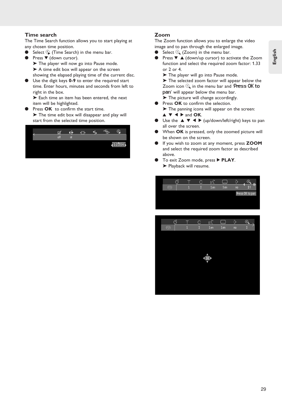 Press ok to pan | Marantz SA-12S1 User Manual | Page 33 / 40