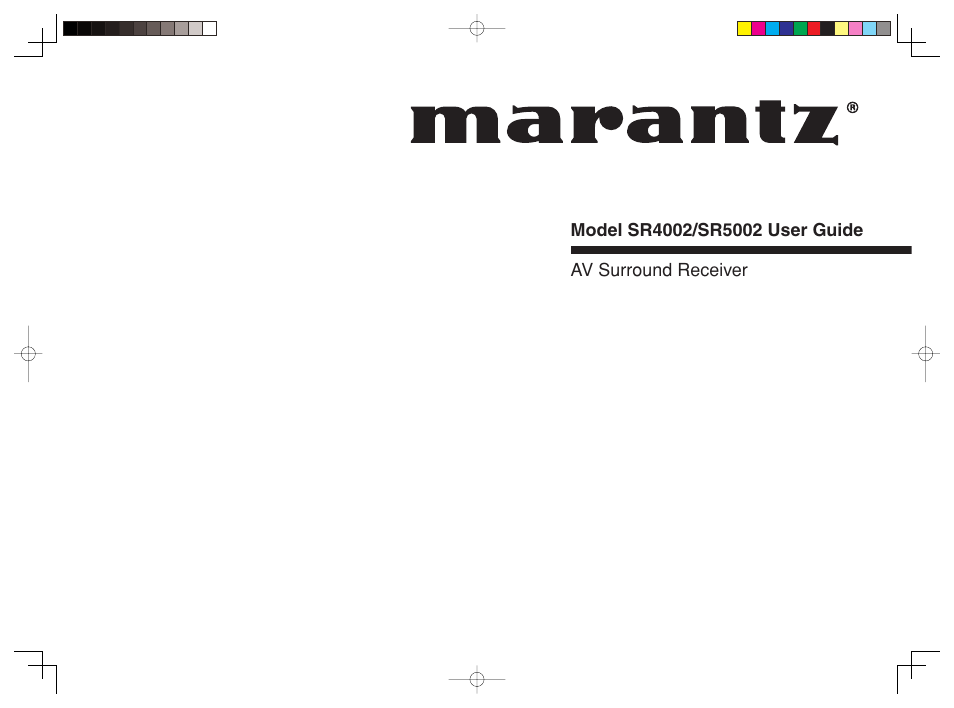 Marantz SR4002/SR5002 User Manual | 60 pages