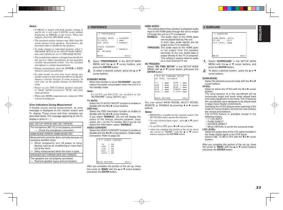 Marantz SR4002/SR5002 User Manual | Page 34 / 60