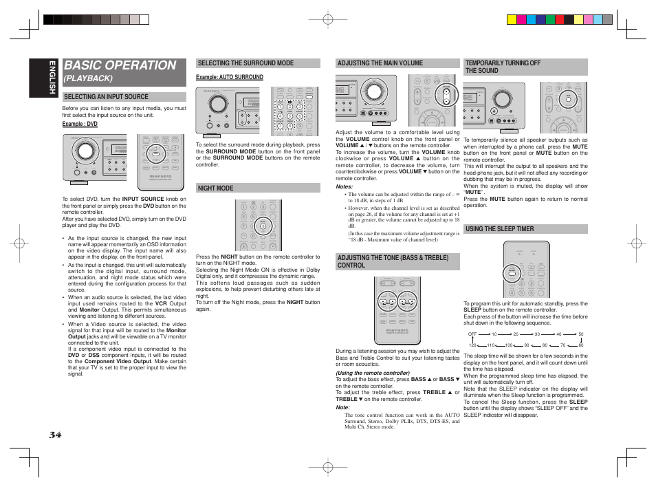 Basic operation, Playback), English | Marantz SR4002/SR5002 User Manual | Page 37 / 60