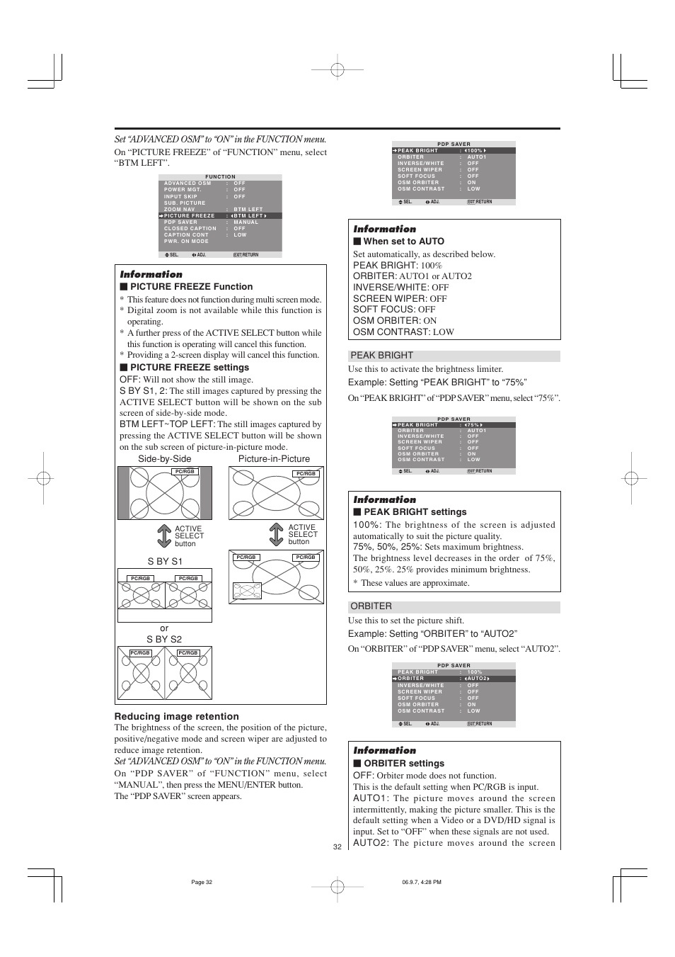 Side-by-side picture-in-picture, S by s1 | Marantz PD6001 User Manual | Page 31 / 40