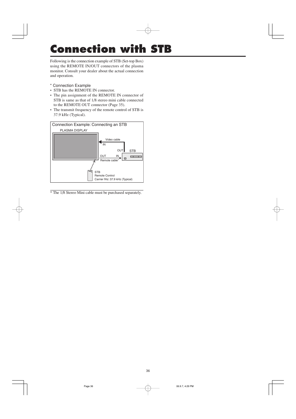 Connection with stb | Marantz PD6001 User Manual | Page 35 / 40