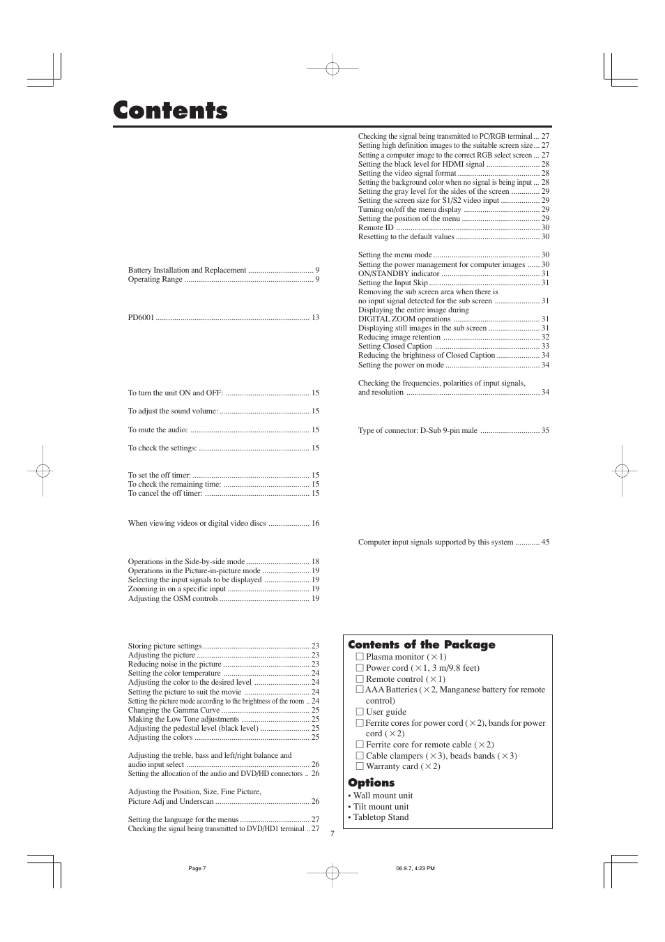 Marantz PD6001 User Manual | Page 8 / 40