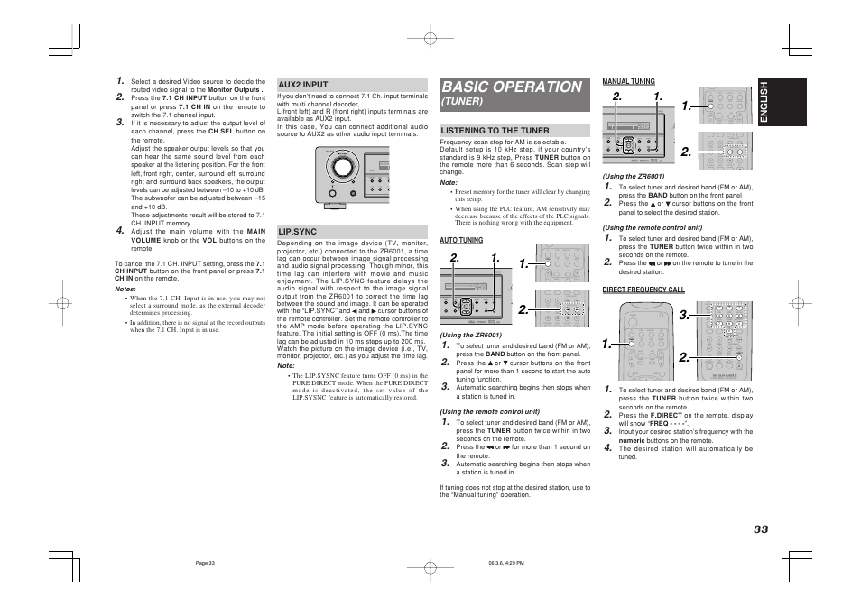Basic operation | Marantz ZR6001 User Manual | Page 36 / 56