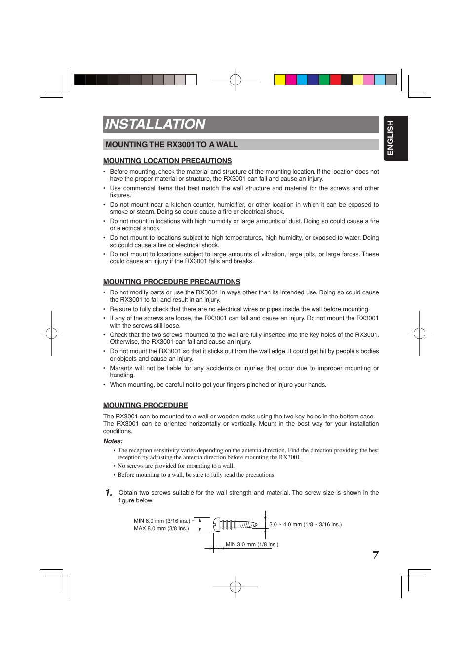 Installation | Marantz RC3001 User Manual | Page 12 / 34