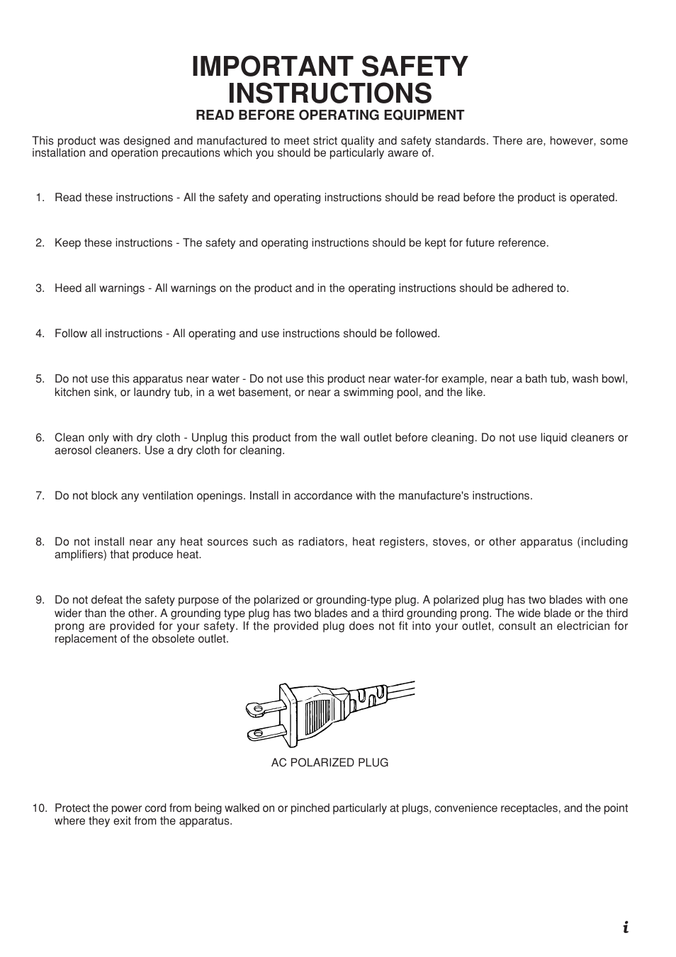 Important safety instructions | Marantz SR4300 User Manual | Page 3 / 44