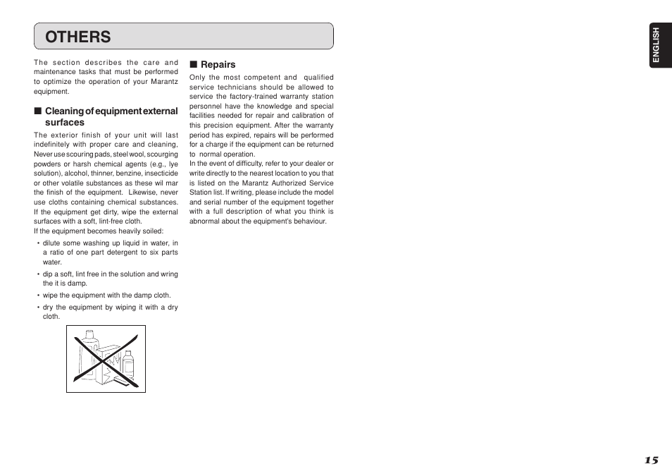 Others | Marantz VS3002 User Manual | Page 20 / 21