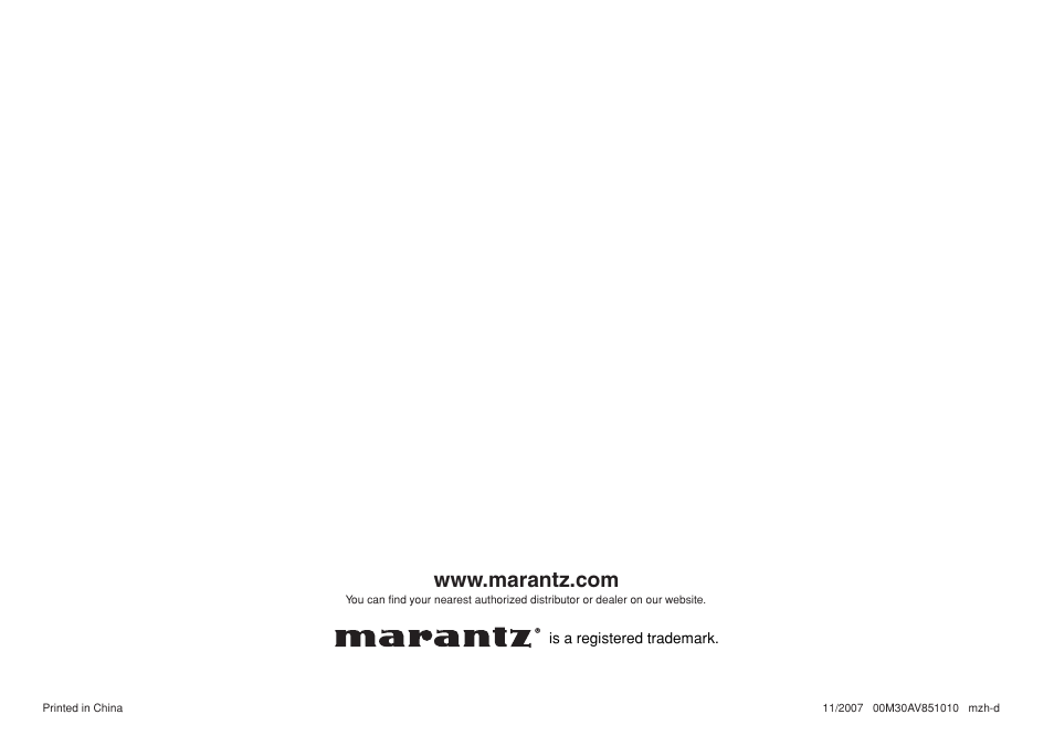 Marantz VS3002 User Manual | Page 21 / 21