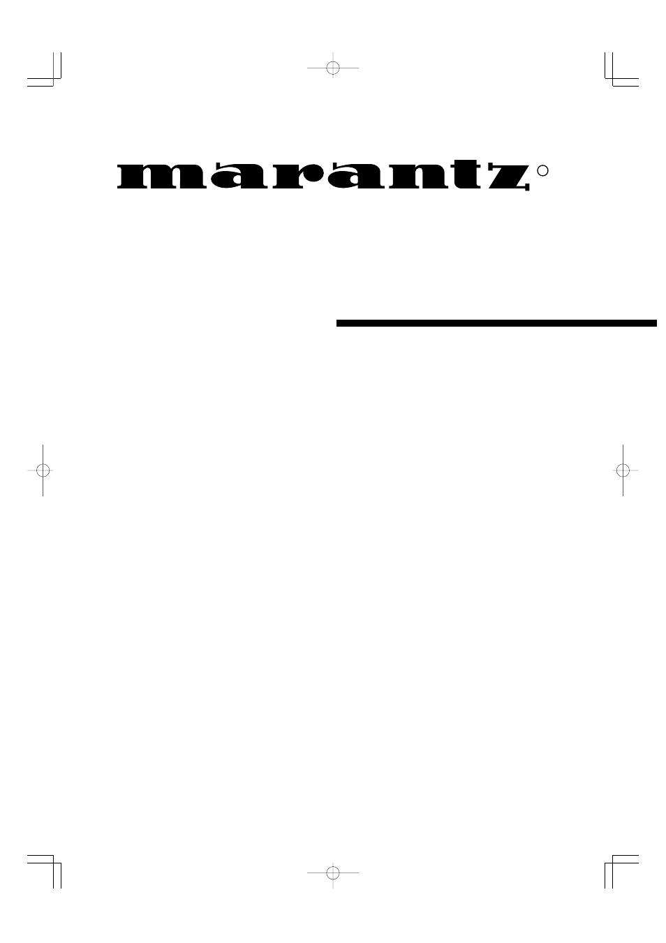 Marantz SR4000 User Manual | 30 pages