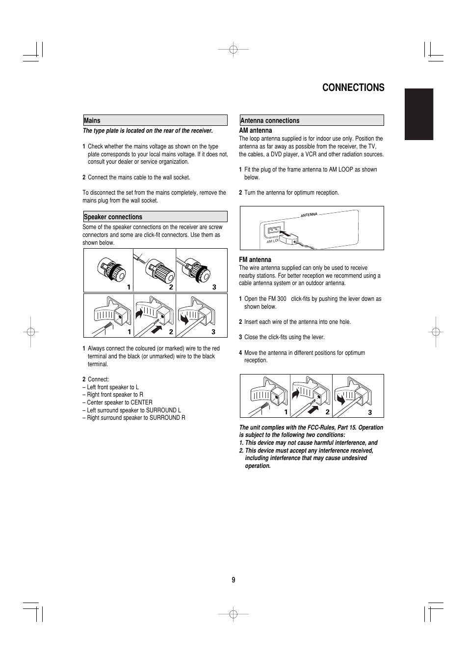 Connections, English | Marantz SR4000 User Manual | Page 14 / 30