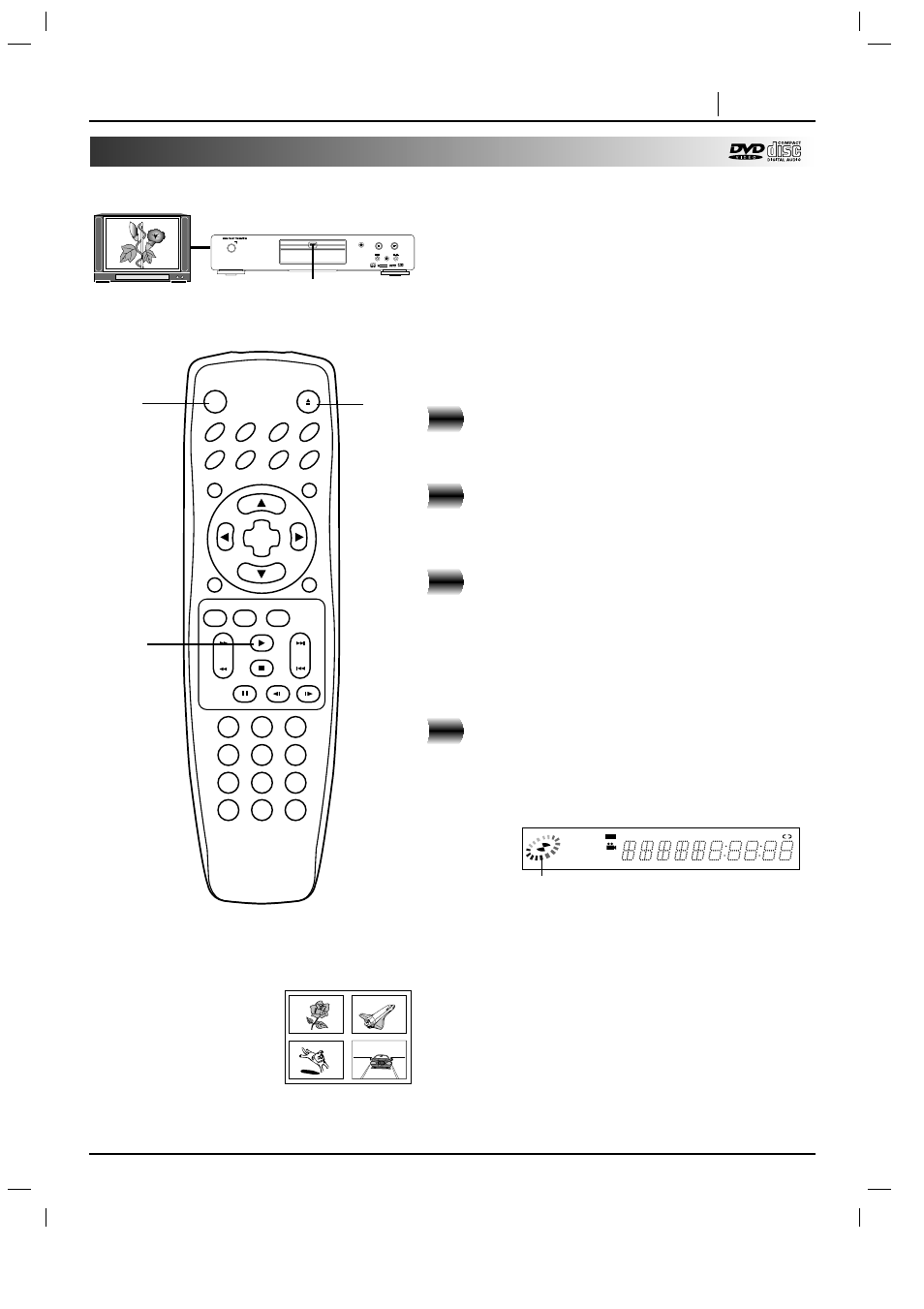 Basic playback, Basic operation page 17, Press power | Press open/close, Press play, When a menu screen appears on the tv screen | Marantz DV3100 User Manual | Page 17 / 41