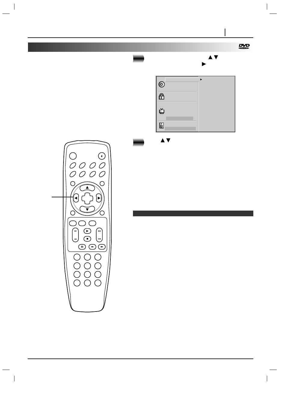 Selecting disc languages, Initial settings page 31, At the setup screen, press | Press | Marantz DV3100 User Manual | Page 31 / 41