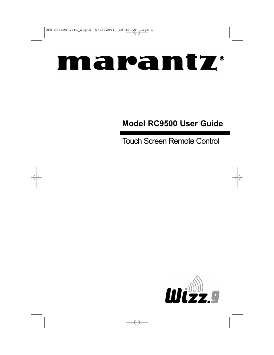 Marantz RC9500 User Manual | 78 pages
