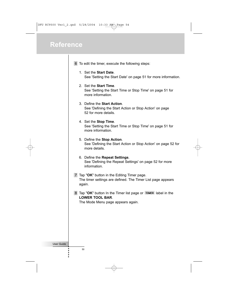 Reference | Marantz RC9500 User Manual | Page 54 / 78