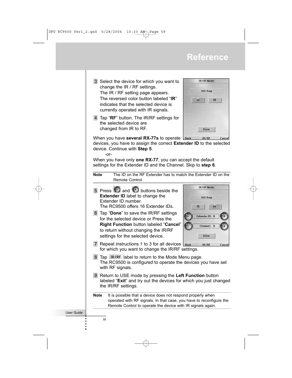 Reference | Marantz RC9500 User Manual | Page 59 / 78