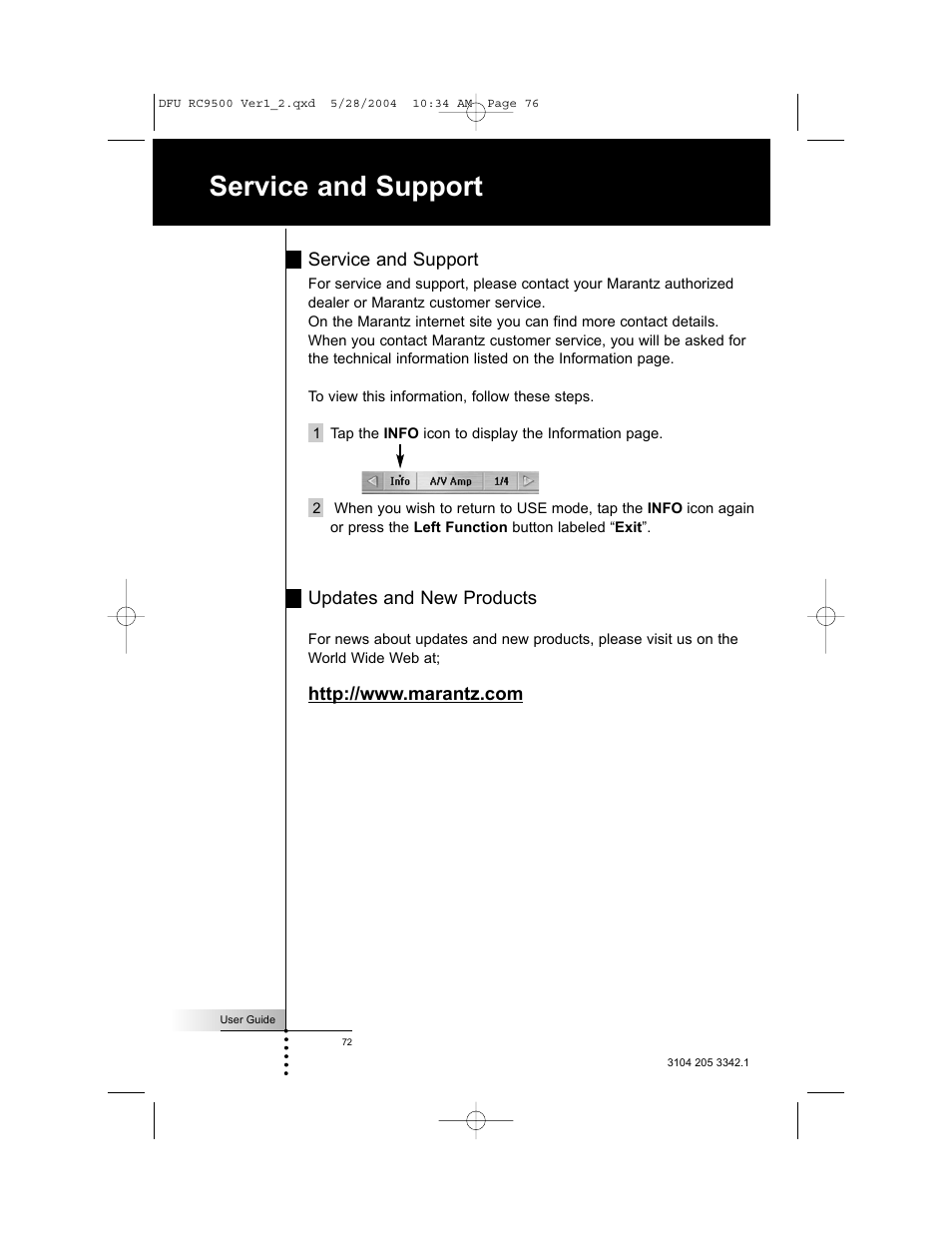 Service and support | Marantz RC9500 User Manual | Page 76 / 78