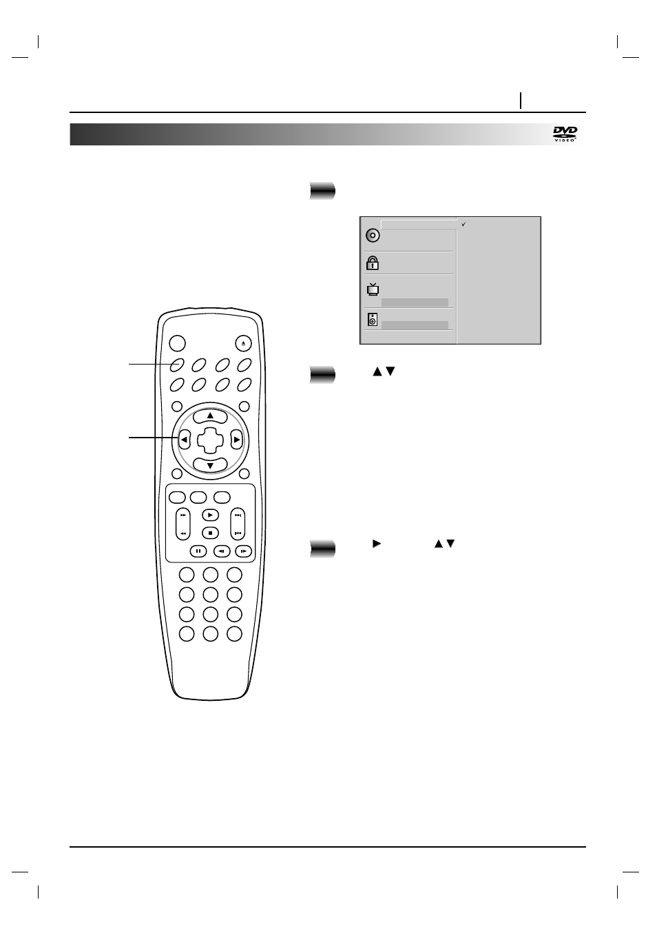 Initial settings page 33, Press setup in the stop or playback mode, Press | And then | Marantz DV4200 User Manual | Page 33 / 45