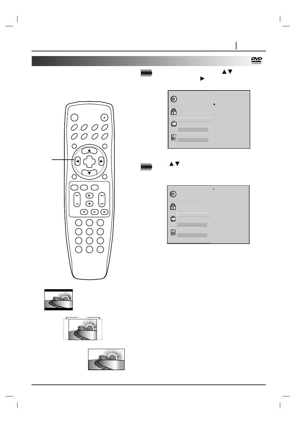Selecting tv aspect, Initial settings page 37, At the setup screen, press | Press | Marantz DV4200 User Manual | Page 37 / 45