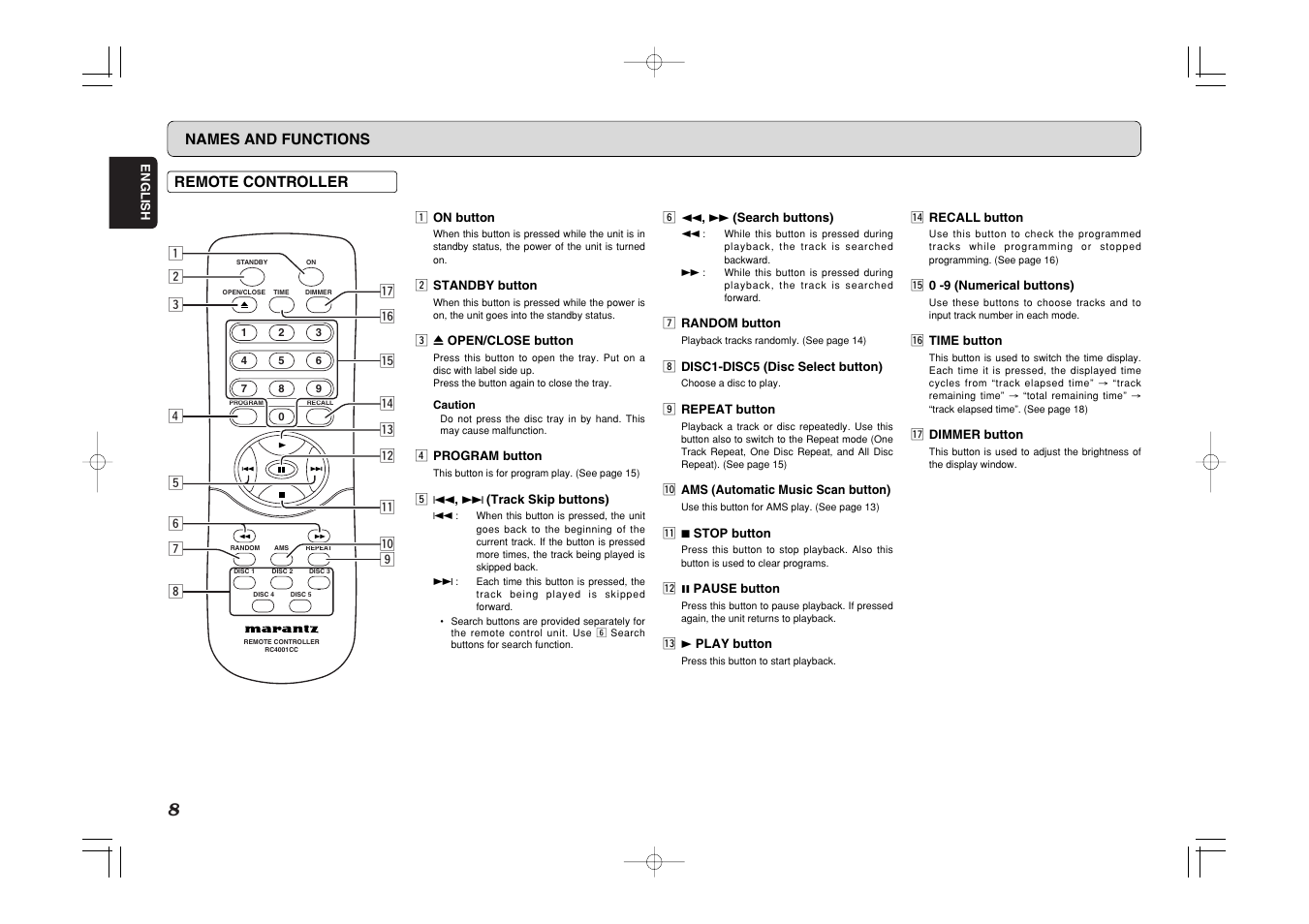 Marantz CC4001 User Manual | Page 11 / 24