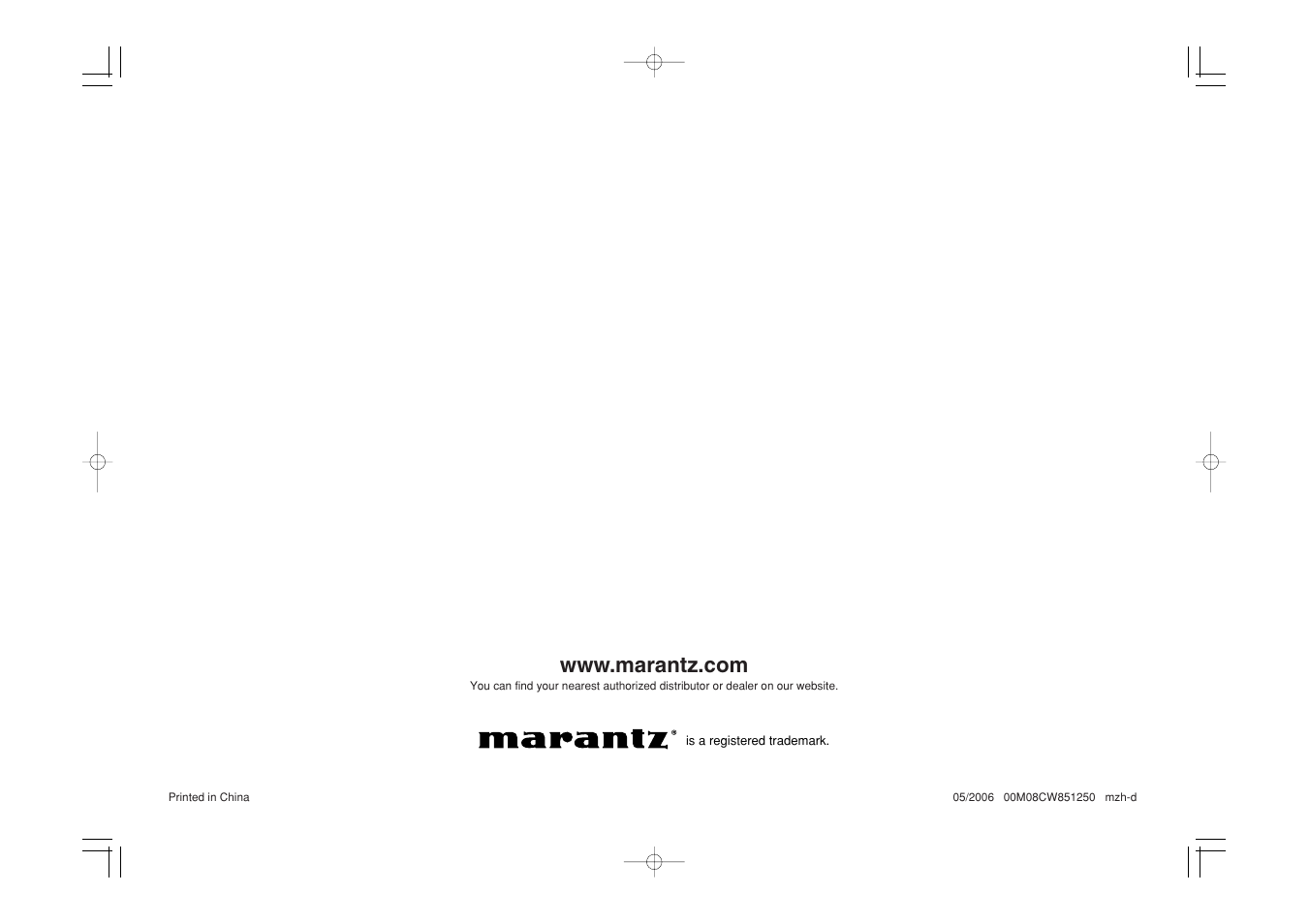 Marantz CC4001 User Manual | Page 24 / 24