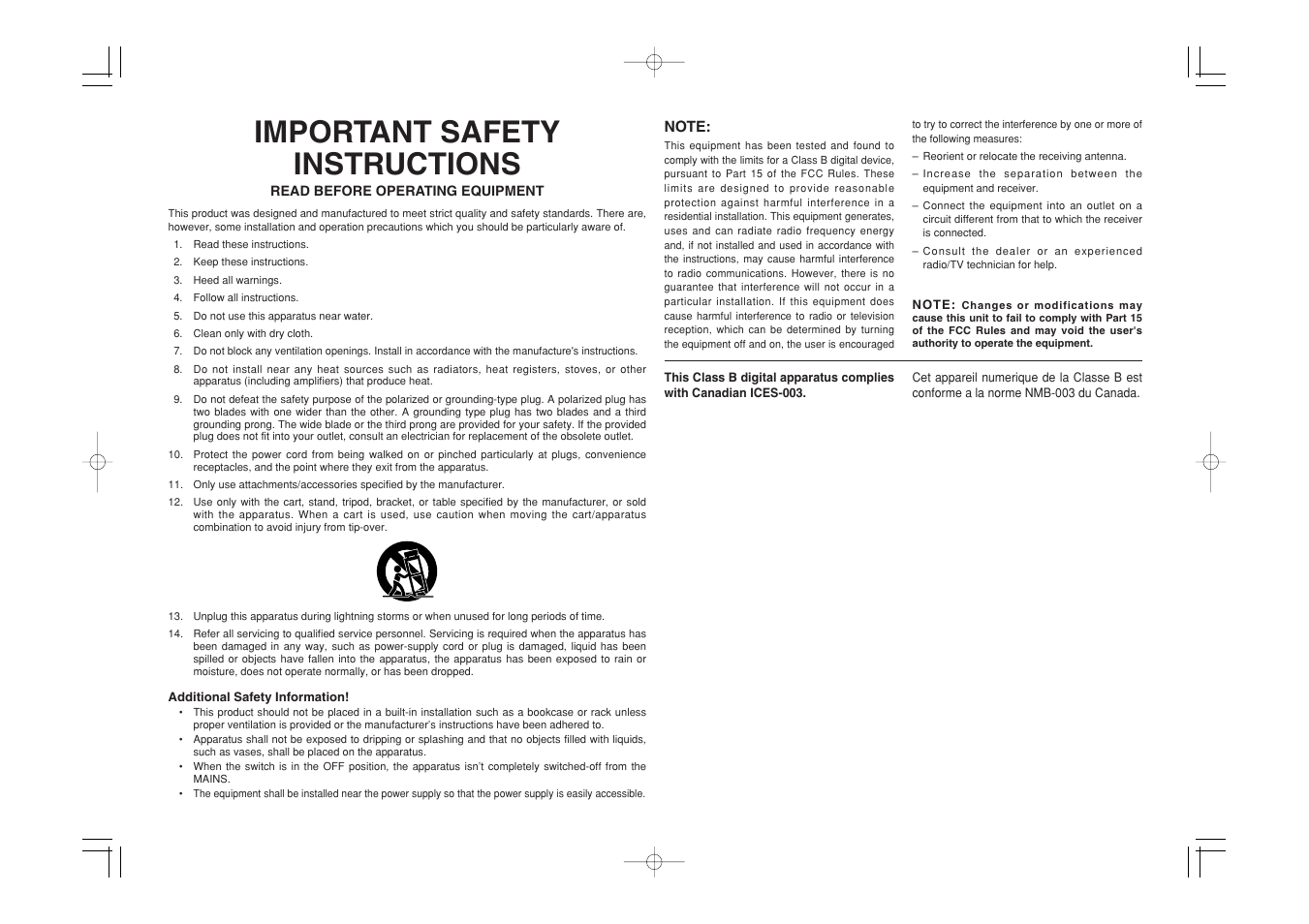 Important safety instructions | Marantz CC4001 User Manual | Page 3 / 24