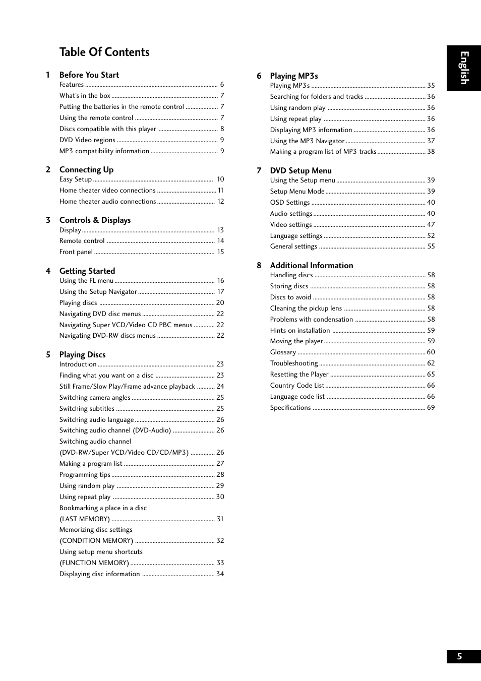 Marantz DV8300 User Manual | Page 5 / 72