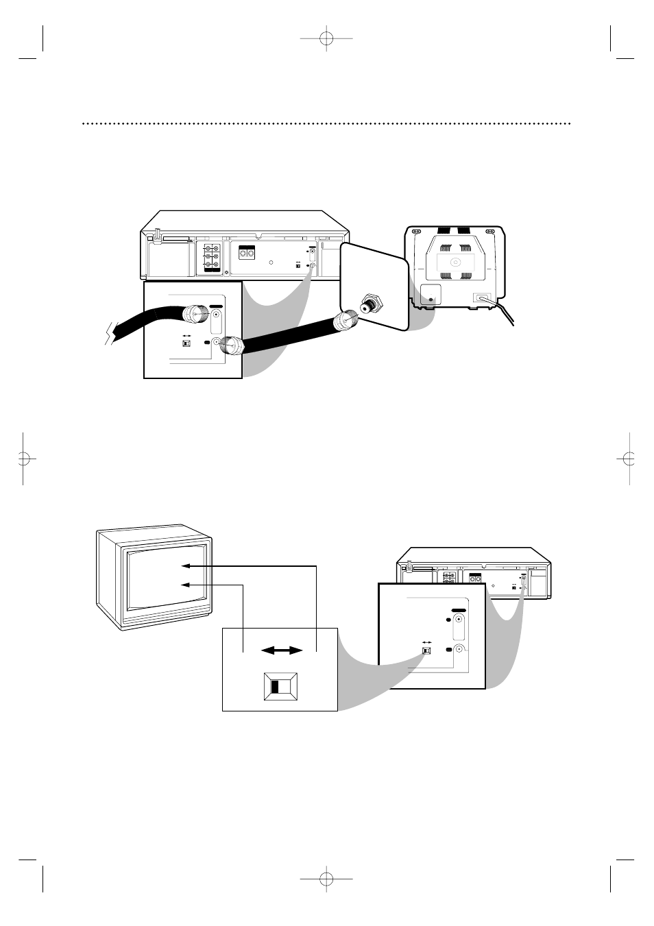 Hookups without a cable box (cont’d) 7, Ch3 ch4, Plug in the tv and the vcr | Ch3 / ch4 switch, Ch 4 or ch 3, Vhf/uhf in, Mono), 75 ⍀ ant / cable | Marantz MV5100 User Manual | Page 7 / 82