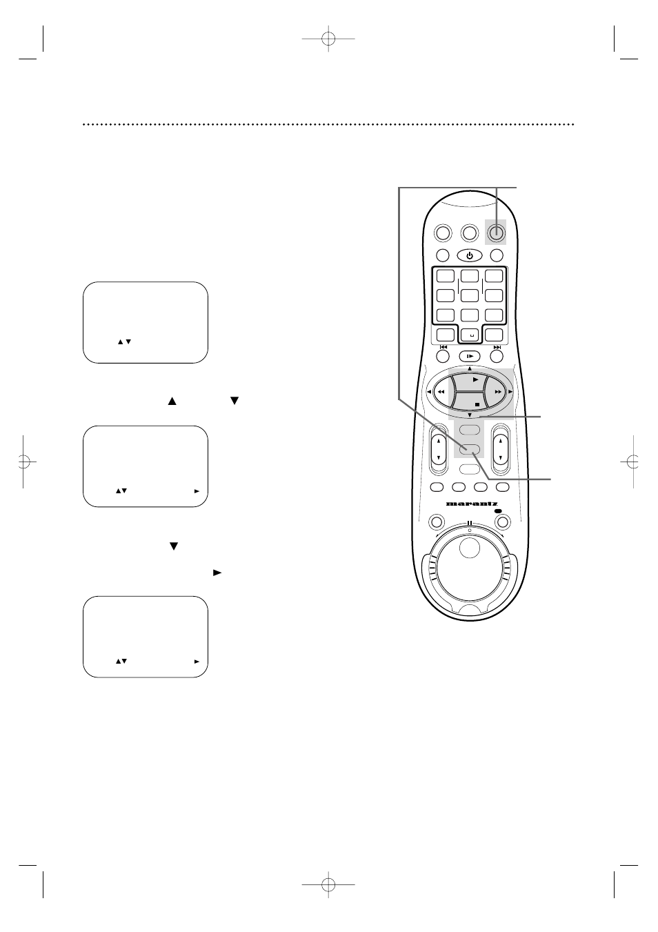 Blue background 75, Press the vcr button, then press the menu button, Press the menu button | Marantz MV5100 User Manual | Page 75 / 82