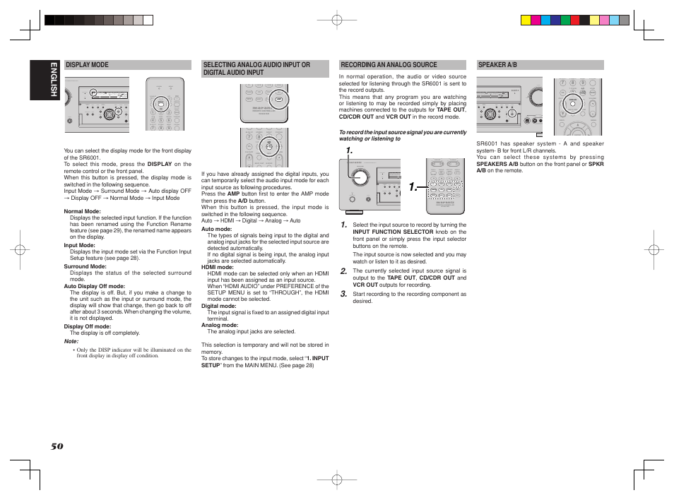 Tuning preset, P.scan t.mode | Marantz SR6001 User Manual | Page 54 / 68