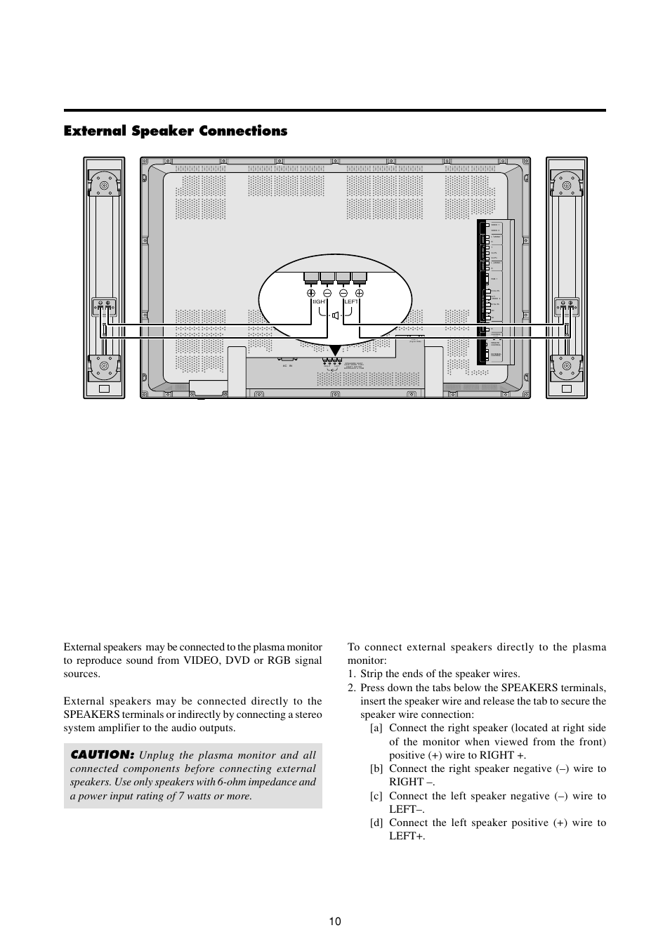 External speaker connections | Marantz PD4293D User Manual | Page 17 / 64