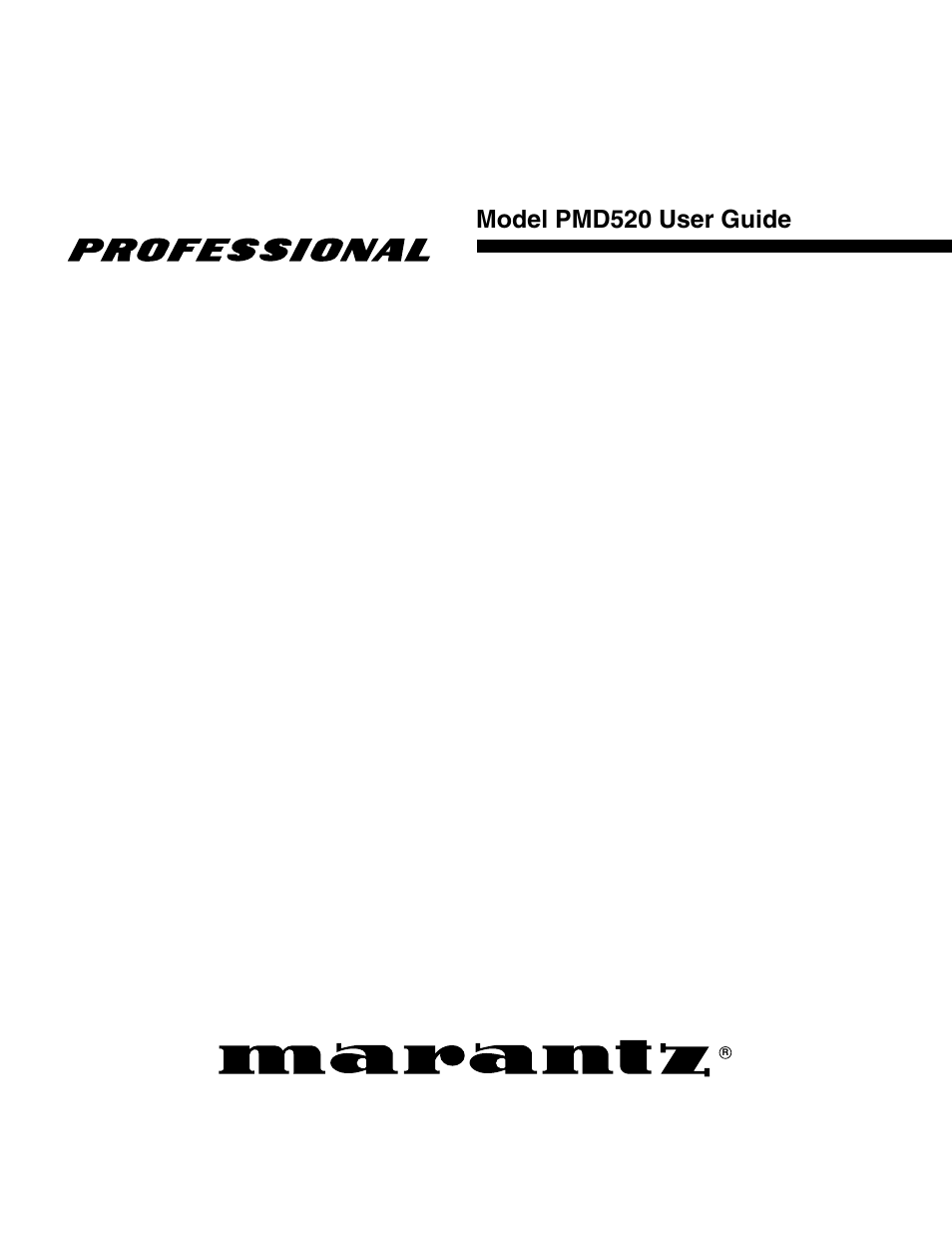 Marantz 3-Head Double Cassette Deck PMD520 User Manual | 22 pages