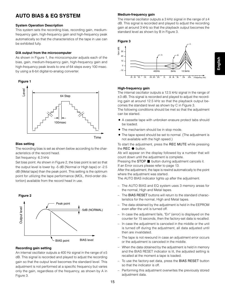 Auto bias & eq system | Marantz 3-Head Double Cassette Deck PMD520 User Manual | Page 16 / 22