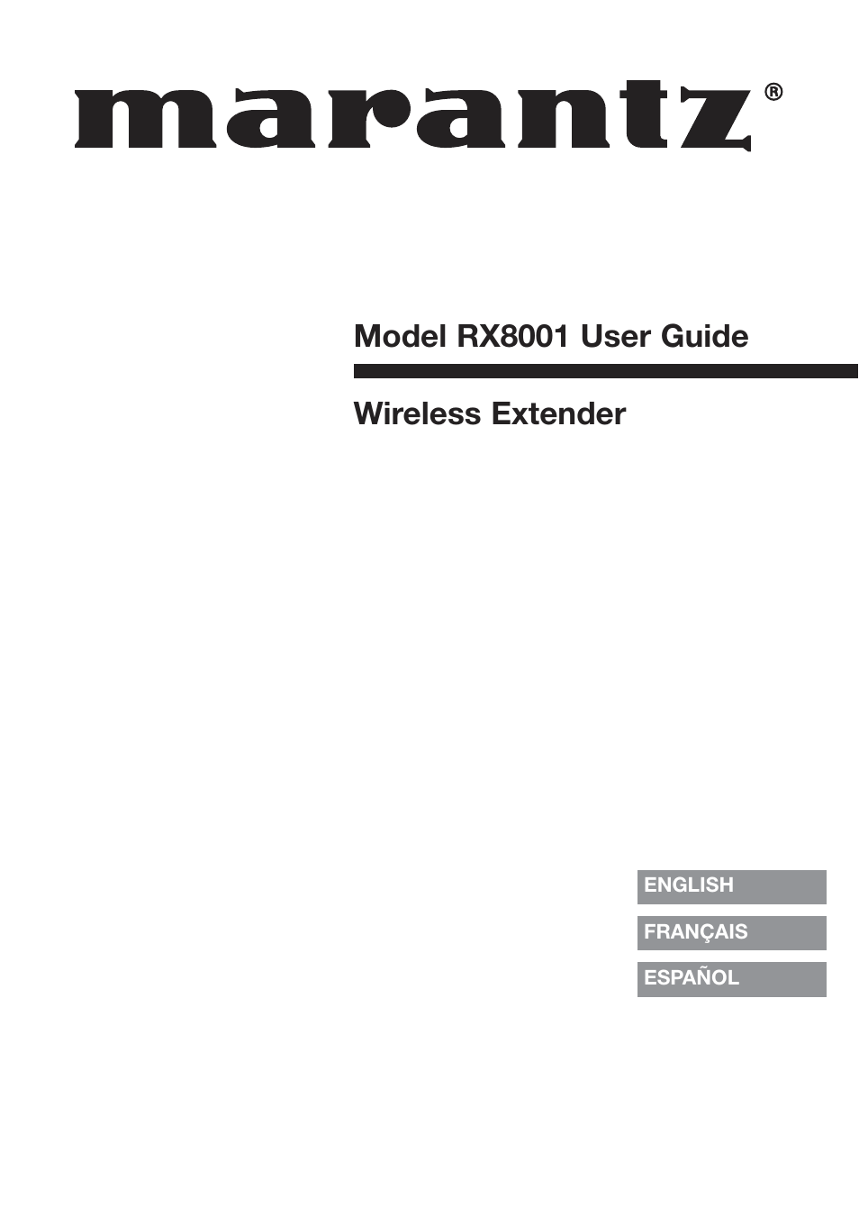 Marantz RX8001 User Manual | 20 pages