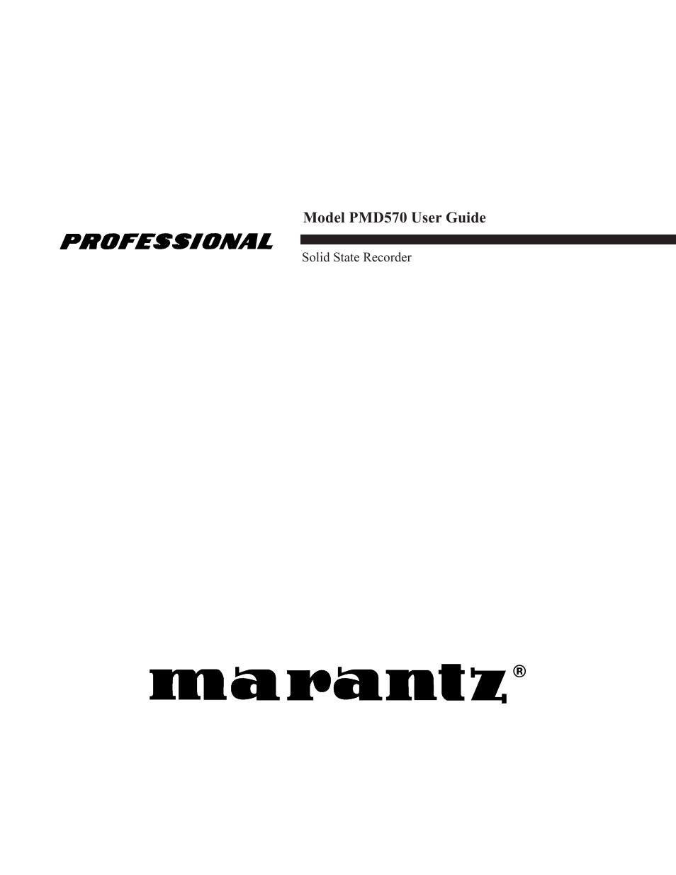 Marantz PMD570 User Manual | 55 pages