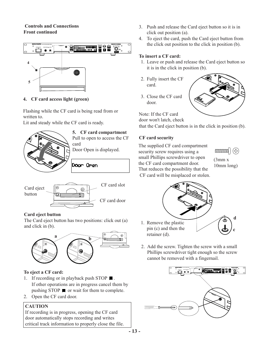 Marantz PMD570 User Manual | Page 13 / 55